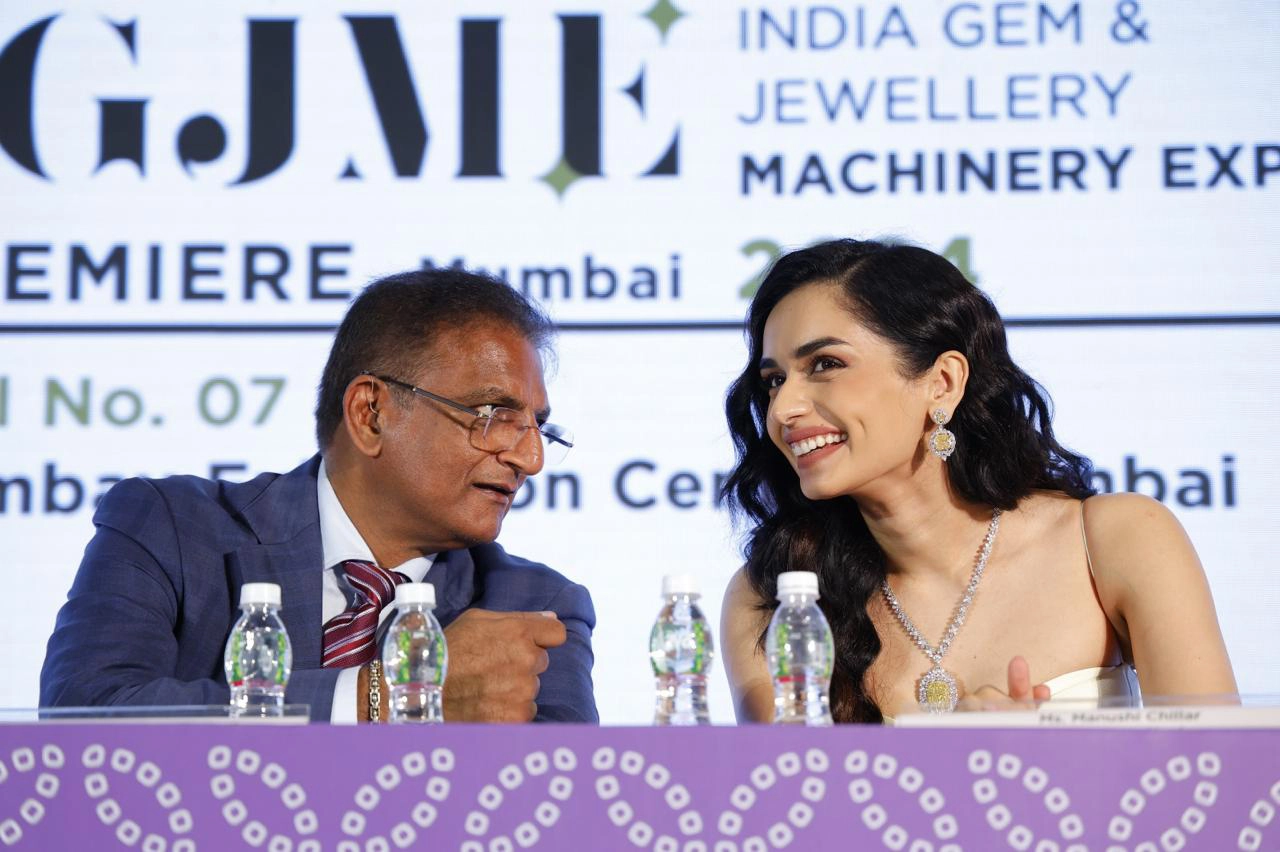 Maharashtra’s Governor Shri C. P. Radhakrishnan, State Minister Shri Mangal Prabhat Lodha & Manushi Chhillar inaugurate GJEPC’s India International Jewellery Show (IIJS) Premiere 2024