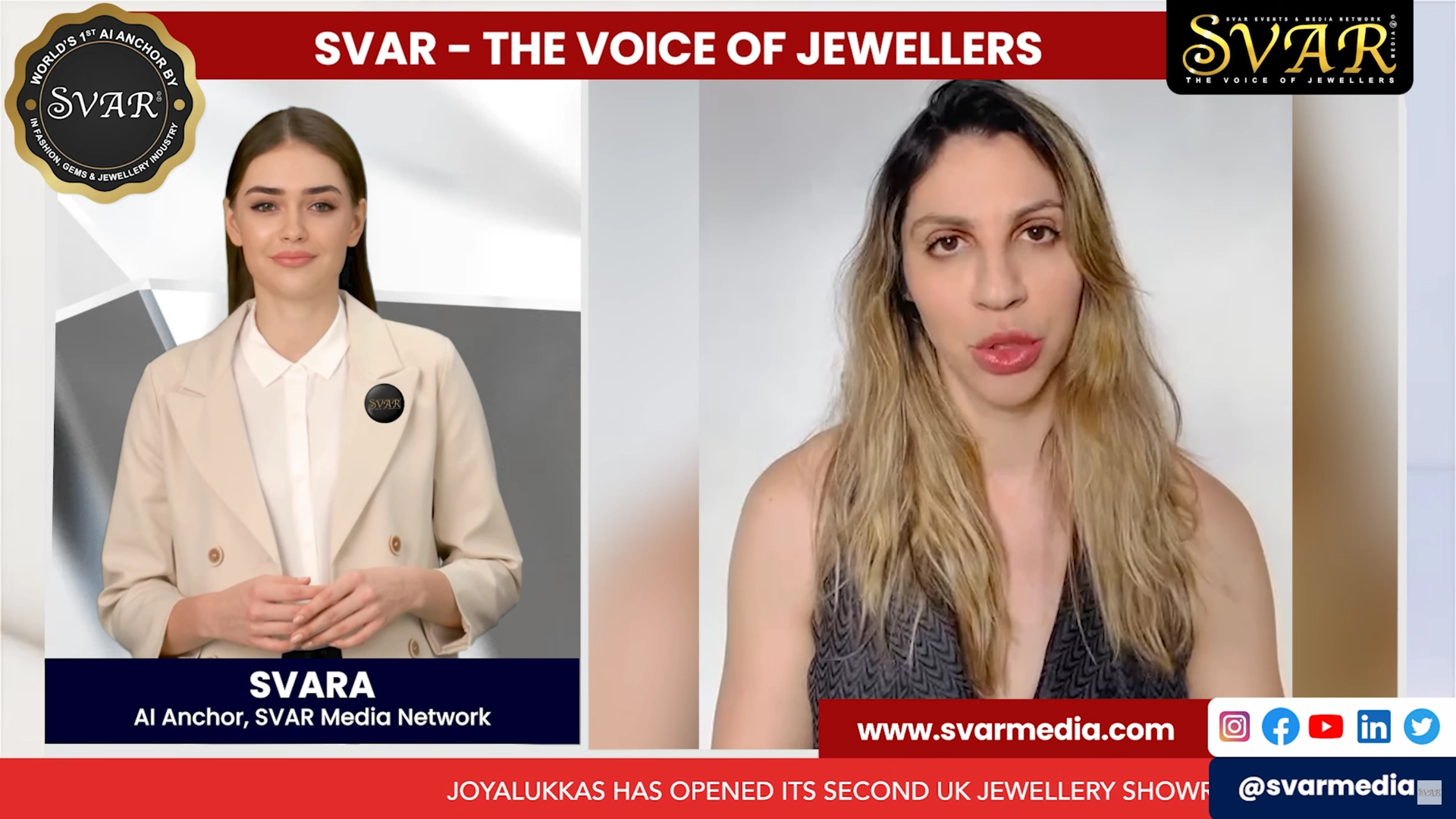 SVAR Media Network SVARA AI World's 1st AI Anchor in Fashion, Gems, & Jewellery Industry 4