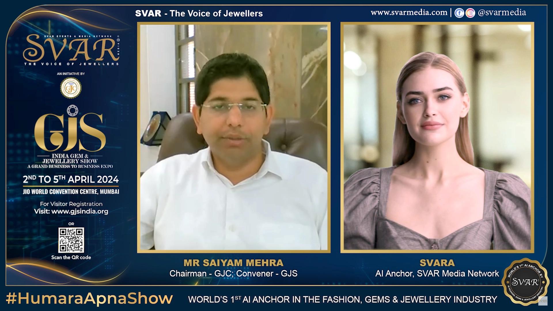 SVAR Media Network SVARA AI World's 1st AI Anchor in Fashion, Gems, & Jewellery Industry 4